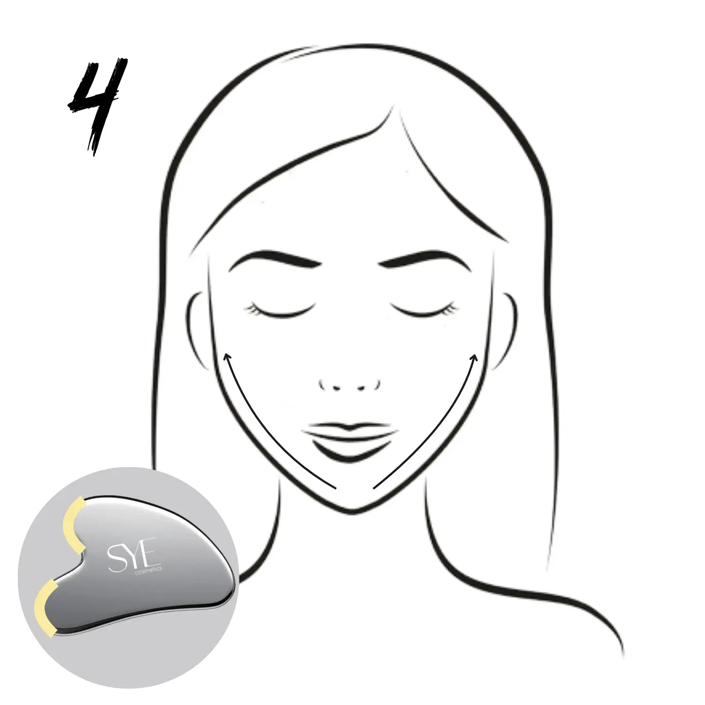 Konturierung und Definition der Kieferlinie mit einem Gua Sha Stein aus Edelstahl für ein natürliches Facelift
