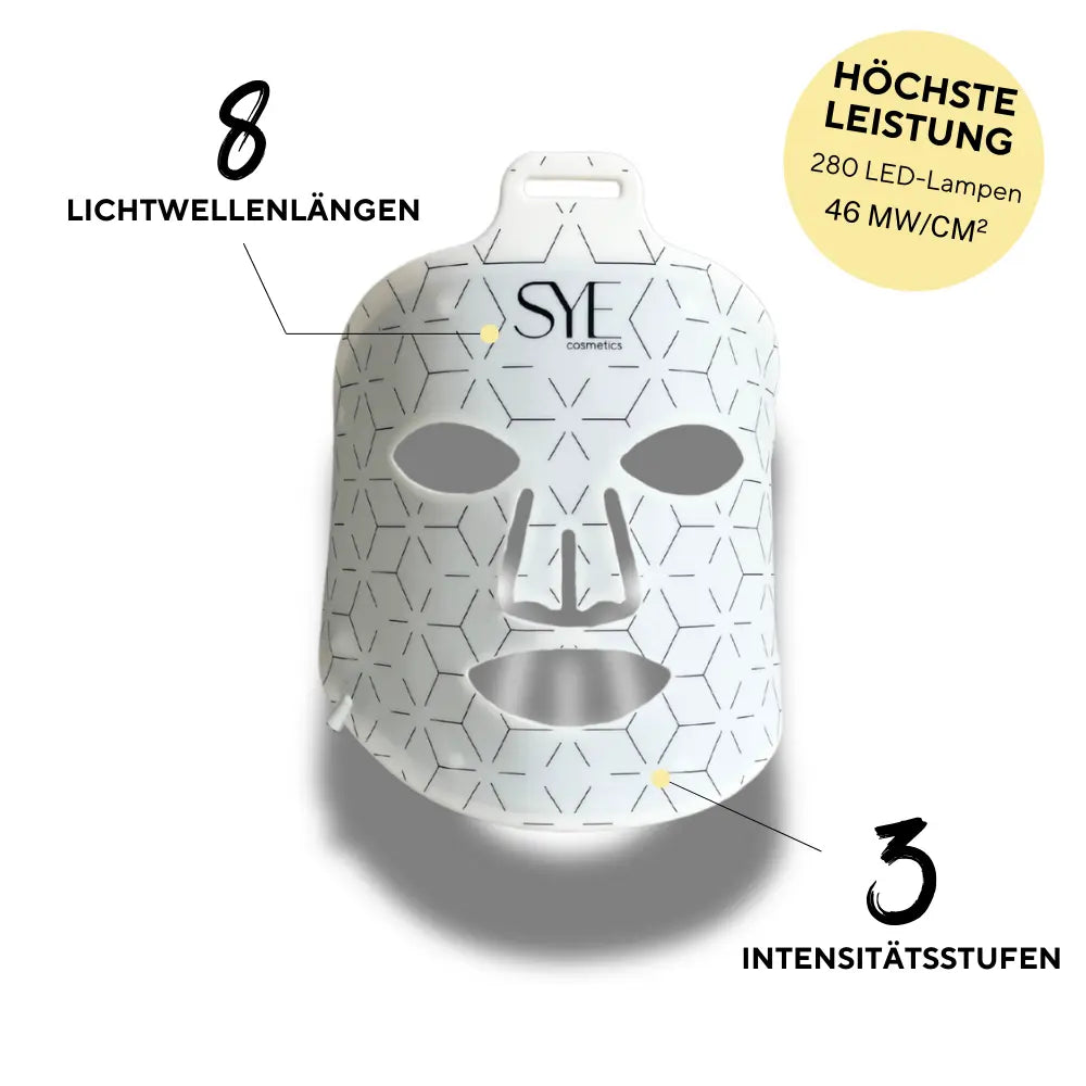 LED Maske Gesicht von SYE Cosmetics für Hautregeneration und Pflege